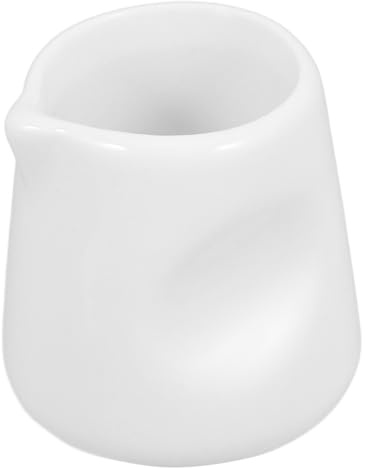 ZUNOXAZ Ceramic Milk Jug Small Latte Milk Pitcher Creamer Pourer for Coffee White Jug