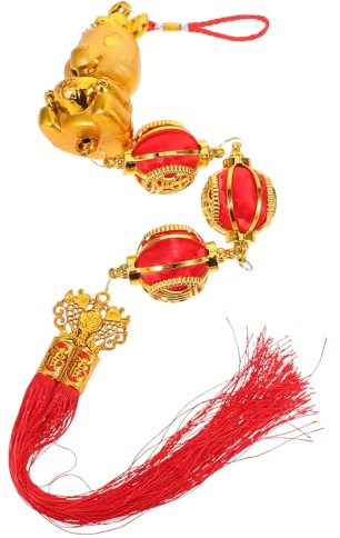 VANZACK 2 StüCk HäNgende Ornamente Zum Chinesischen Neujahr 2026 PferdeanhäNger Mit Roten Quasten Chinesische NeujahrsdekorationsanhäNger FüR Innen Und AußEn FrüHlingsfestdeko