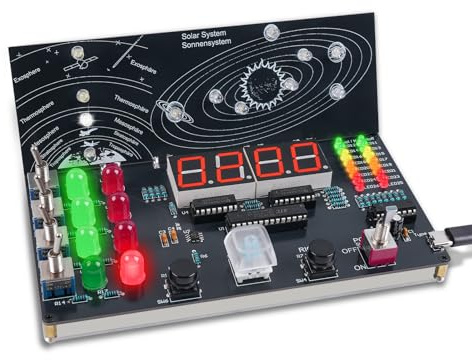 ICrduioo DIY Raumschiff Kontrollzentrum Löt Bausatz, LED Elektronik Bausatz Simulierter Raketenstart Lötset für Mint Fächer und Enthusiasten Löten Lernen Astronomiestudium
