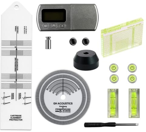 Qomcsrl Pickup -Kalibrierungs -Tuning -Kit LCD Digital Dynamometer 45 Min -Adapter Turntable STYL Vinyl Phono