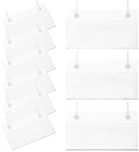 KHBUAB 50 Stück Preisschildhalter aus Weißem Pvc für Regaletiketten 100x40mm Stabiler Schilderhalter für Supermärkte und Einkaufszentren Verbessert Warenpräsentation