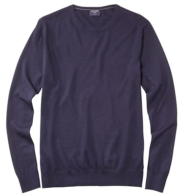 OLYMP Herren Pullover Rundhals Casual.Strick,Plain Jersey,Regular fit,Marine 18,M