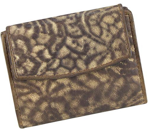 Sunsa Damen Leder Geldbörse. Kleine Geldbeutel. Braune Portmonnaie. Vintage Brieftasche. Geldtasche mit viele Fächer für Karten
