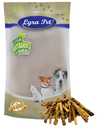 Lyra Pet® 1 kg Büffelsticks mit Rindfleischstreifen getrocknet Kausnack | Naturbelassener Kauartikel mit Rind – Proteinreiche Belohnung - Unterstützt Zahnpflege – Langer Kauspaß & gut verträglich