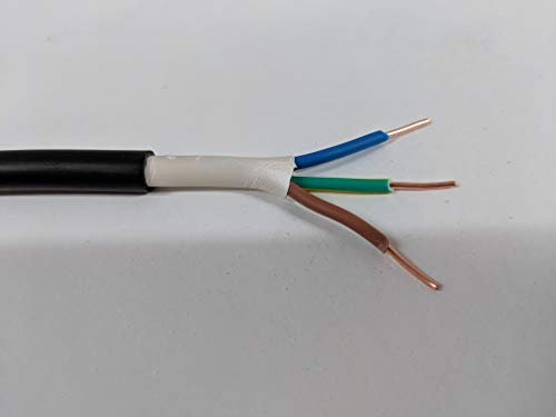 All Lengths 1.5mm PVC Outdoor Hi Tuff Cable NYY-J 3 Core Pond Lighting Wire Outside Power (15m)