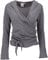 GURU SHOP Wickelshirt, Baumwollstrick Pullover, Wickeljacke - Granitgrau, Damen, Baumwolle, Size:M