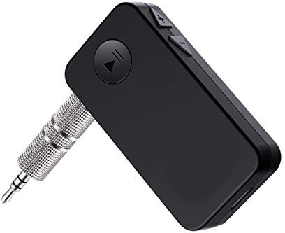 CARALL Ricevitore Bluetooth 4.1 Adattatore Wireless per Streaming Audio Portatile con Microfono Incorporato per Stereo Auto Casa Telefono Smartphone con 3,5 mm Jack Audio