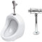 VBChome- Set: Urinal Zulauf Oben Weiß Modern Hochwertig Keramik Pinkelbecken senkrecht Pissoir PRÄSIDENT + Spülventil Urinalspüler Druckspüler Hydro H