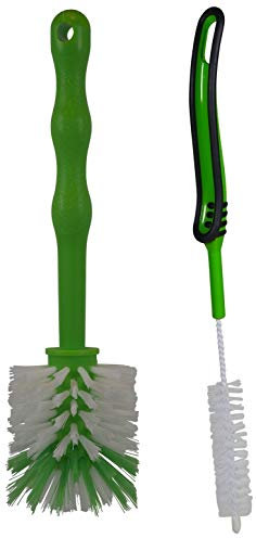 HG Verlag - Kit de nettoyage avec brosses à vaisselle, brosse idéale pour le Thermomix TM6, TM5 + TM31, ainsi que les casseroles de mixage, etc. (2 x vert)