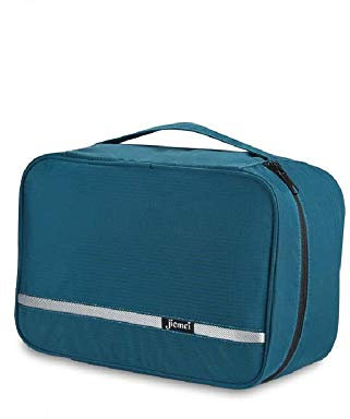 jiemei Trousse de toilette à suspendre imperméable, trousse de toilette de voyage pour homme et femme avec 4 compartiments, taille compacte, tissu super durable, Vert E, L