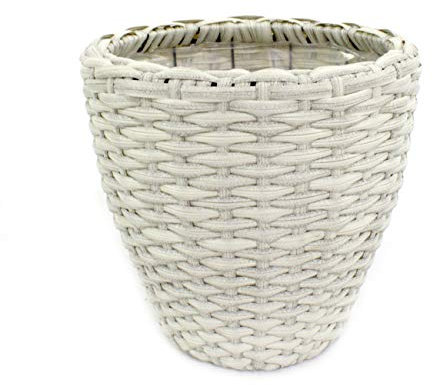 DARO DEKO Rattan Blumentopf rund 1 Stück - L weiß
