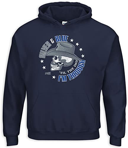 Smack Apparel Dallas Football Fans T-Shirt Til The Day I'm Through Navy silberfarben / Blau (S-5X), Herren, navy, Medium