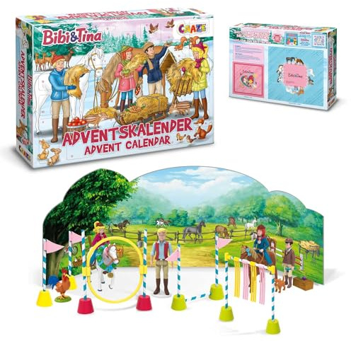 CRAZE Adventskalender Bibi und Tina Pferde Weihnachtskalender B&T für Mädchen Spielzeugkalender Kreative Inhalte, Tolle Überraschungen 24676