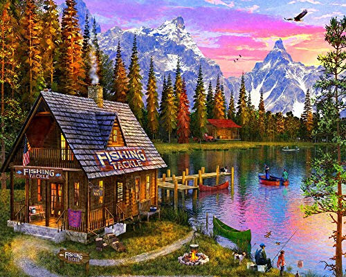 Vermont Christmas Company The Fishing Hut Jigsaw Puzzle 1000 Piece Age 12+