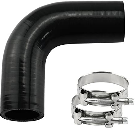 Ucreative 90-Grad-Winkel, 4-lagig, Hochleistungs-Kupplung, Silikonschlauch für Fahrzeuge mit T-Bolzen-Klemme (38 mm)