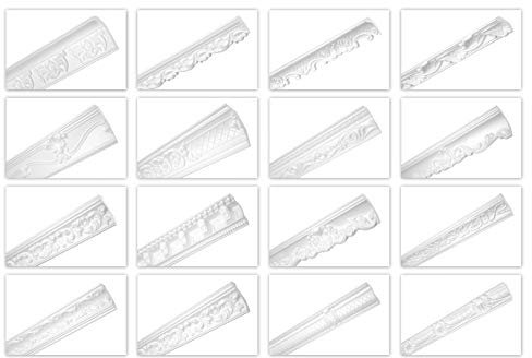 HEXIMO 2m Deckenleisten klassisch XPS Styropor weiß, Stuckleisten Sytroporleisten Stuck Zierleisten Eckleisten (2 Meter Deckenleiste ZM15)