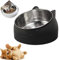Gamelle Inclinée pour Chat et Chien en Acier Inoxydable - Bol Antidérapant pour Chiots, Hamsters, Lapins et Petits Animaux