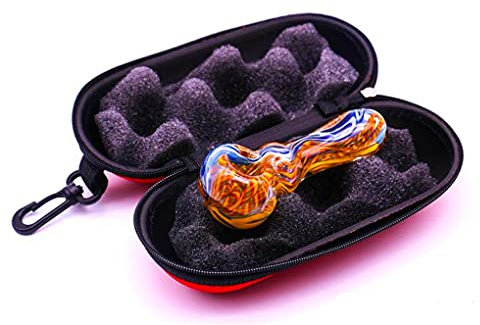 Aoheuo Glass Smoking Pipe Herstellung von mundgeblasenem Löffel Pipe 4 Zoll Geschenkverpackung Glass Tubeglass Tube (A)