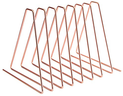 YUMUL Porte Revues en or Rose, Organisateur de Fichiers Triangle, Porte Revues étagère à Livres, Serre Livres en Métal, pour Le Bureau à Domicile Livres Magazine Et Journaux