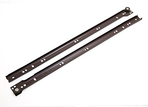 One Stop DIY Schubladenschienen aus Metall, selbstschließende Bodenbefestigung, Braun, 500 mm