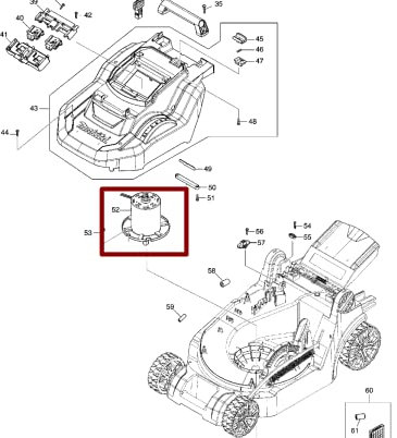 Makita 629A17-6 Motor für Modell DLM382 Akku Rasenmäher
