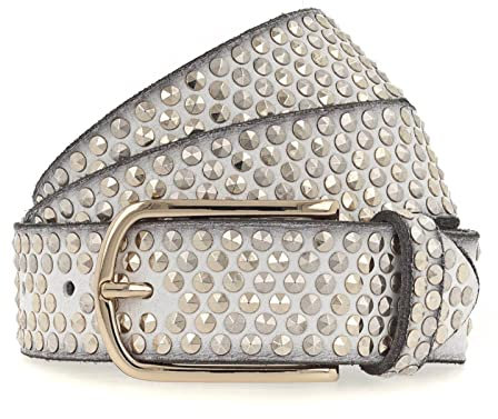 b.belt Nietengürtel Zoe Gold W75 Cream-White