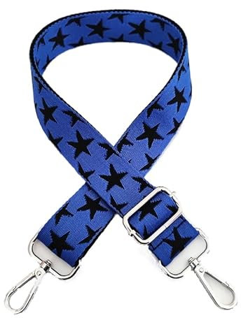 Verstellbar Schulterriemen für Taschen Taschengurt 75-130cm Bunter Sterne Schultergurt Taschenhenkel Taschenriemen Leinwand Umhängegurt für Taschen Handtaschen für Damen und Herren, Blau