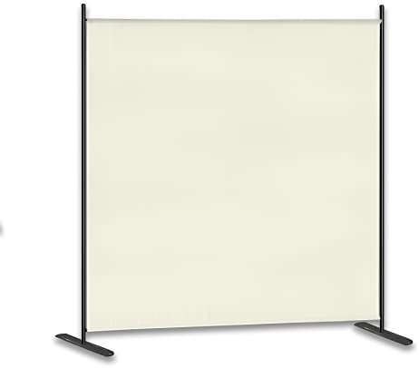 Froadp 185x180cm Klappbare Paravants mit Erdnägeln & Bändern Freistehend Stellwand Faltbare Umkleide Privatsphäre Raumteiler Windschutz Trennwand Sichtschutz Raumtrenner für Balkon Patio (Beige)