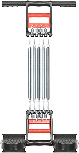 HighTech Go 3-in-1-Trainingsgerät – Brustdehner, Handgriff-Stärkerung, Pedal-Zugseil-Band – Heim-Fitnessgerät mit 5 Metallfedern für Finger, Bauch, Taille, Arm, Dehnung, Abnehmen, Training