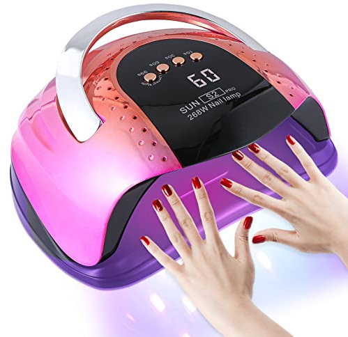 Riuotazi 268W UV LED Nail Lamp for Gel Polish with 4 Timer Settings and Professional Manicure Nail Dryer with Automatic Sensor