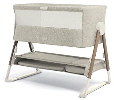 Mamas & Papas Beistellbettchen Lua, herausnehmbarer Korb, herunterfaltbare Seiten, Matratze enthalten, 0–6 Monate, Farbe: Beige