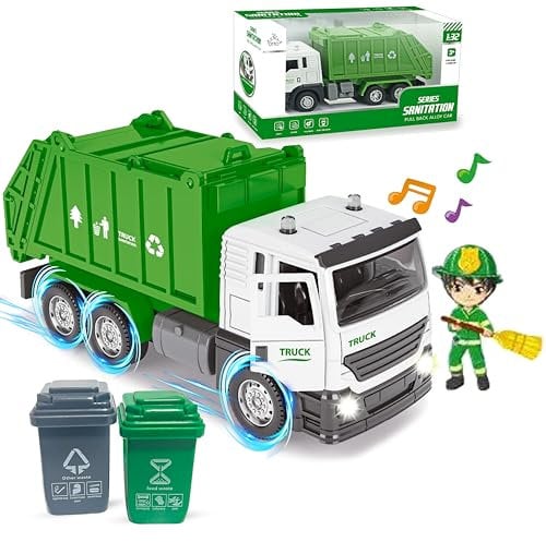 Otto Dustbin Lorry, Pull-Back Metal Strong Vehicle, Doors And Flap Open & Close, Lights & Music, Interactive Kids Toy - For Boys & Girls Age 3 And Up
