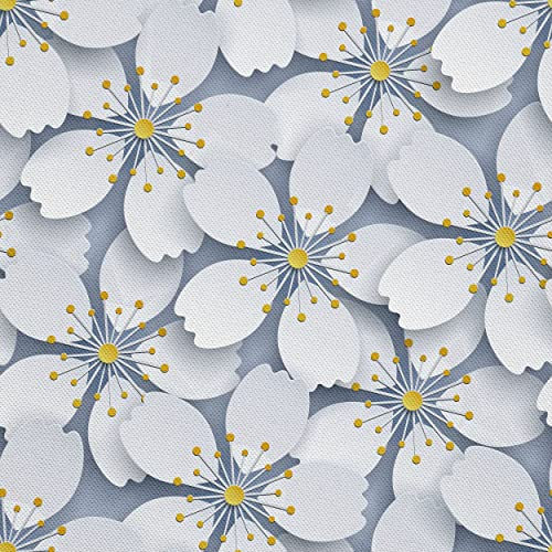 HEKO PANELS Stoff Oxford Wasserdichte Meterware Canvas-Stoff Polyester Stoff Zum Nähen Nähstoffe Möbelstoffe Dekostoffe Wasserabweisend Blickdicht Japanische Kirschblüten Sakura 3 Meter 155 x 300 cm