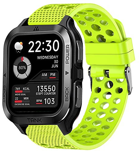 Blueshaweu Strap Compatible with Kospet M2 Smartwatch, Sport Silicone Classic Watch Strap for Kospet Tank M2 Smartwatch