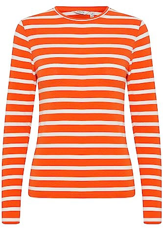 b.young BYPAMILA - 20807931 Damen Longsleeves Langarmshirt Shirt, Größe:L, Farbe:Orangeade Mix (201688)