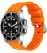 Juntan Cinturino universale in silicone da 20 mm e 22 mm, con estremità curve in gomma leggera, cinturino di ricambio arancione per Moonswatch, cinturini per orologi da uomo e da donna