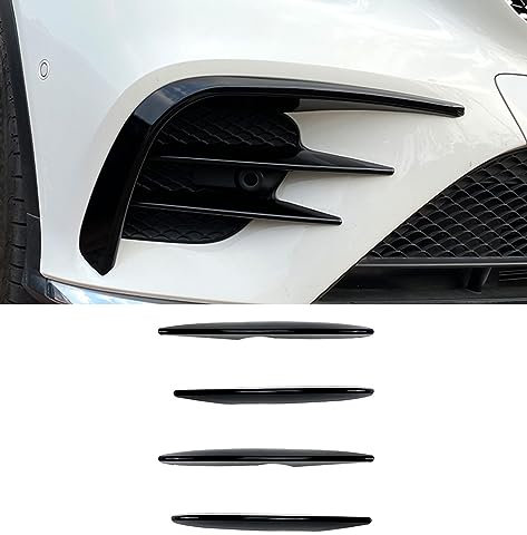 Auto Frontstoßstange Lufteinlass Kühlergrill Seitenlamellen Luftmesser Spoiler, Auto Dekoration Zubehör, für Mercedes-Benz GLC-Klasse X253 GLC260 GLC300 AMG 2016-2019, Black