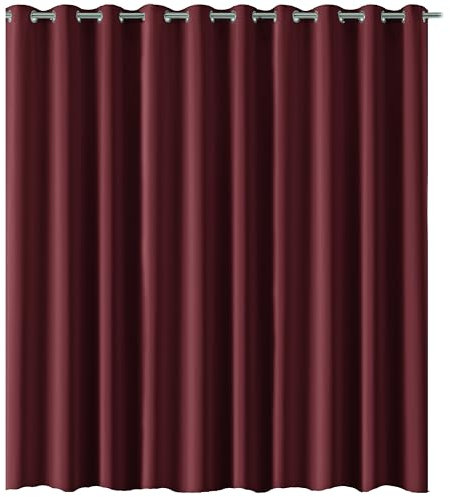 Cleanlevel EST 2016 Vorhänge Vorhang Gardine Verdunkelungsvorhang Vorhang Gardinen Übergröße mit Ösen Ösengardine Thermovorhang Blickdicht 300cm (B) x 245 (L) (Bordeaux Öse)