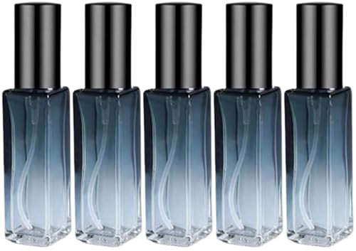 Quixotical 5 Pieces 10ml Glass Perfume Atomisers Refillable, Portable Perfume Spray Bottles, Clear Glass Atomiser Spray Bottles, for Travel Holiday, Business(Gradient Black)