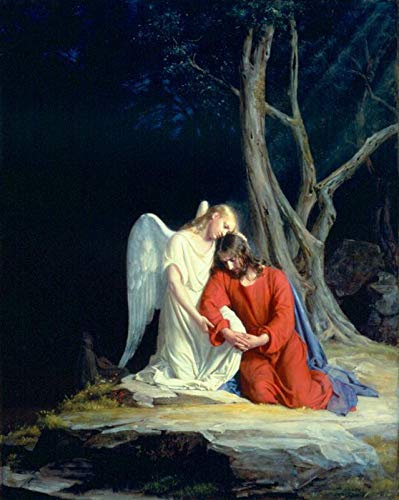 Ölgemälde handgefertigt €50-€2000 von Hochschullehrern, Christus in Gethsemane, Carl Heinrich Bloch, Jesus in Trauer, katholische Wanddekoration, Kunst auf Leinwand, berühmte Gemälde -6