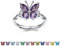 Bestyle Schmetterling Ring 925 Sterling Silber, Damen Verstellbar Ringe Schmetterlings Schmuck mit Kristall Birthstone Butterfly Ring Geburtstags Geschenke für Mädchen Frauen Mutter