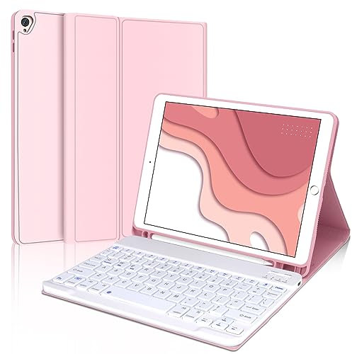 Keyboard Case for iPad 9th/8th/7th Generation 10.2 Inch, Magnetic Detachable Wireless Keyboard-Support 3 System, Folio Full Protection Case with Pencil Holder for iPad Pro 10.5/iPad Air 3rd Gen