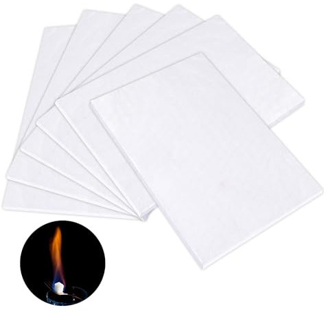 6uds Lana Ceramica Bioetanol, 30x20cm Lana Ceramica Chimenea Bioetanol para Chimeneas de Bioetanol Esponja de Lana Cerámica para Hogueras de Mesa para Prolongar el Tiempo de Combustión