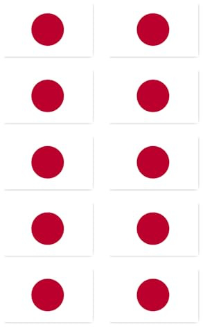 Aufkleber: 50x30 mm, 10 Stück - Flagge - Japan - JP - für Auto, Koffer, Laptop und mehr