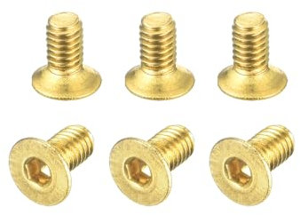 QUARKZMAN Vis à Tête Cylindrique à Six Pans Creux, M2.5-0.45 x 5mm, en Laiton, 6 Pièces