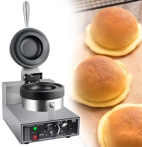 Eastnmythet Pressa per Hamburger per Gelato Antiaderente Domestica, Stampo per Waffle da 4 Pollici 1200 W, pressa per Hamburger elettrica Commerciale 50-300 ℃