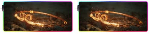 LYEAA Black Myth WuKong RGB Mauspad Große LED Laptop Schreibtischunterlage Rutschfest Wasserdicht Gaming Pad