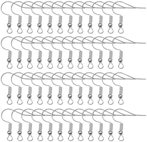 TOAOB 50 Pezzi Ganci per Orecchini in Acciaio Inossidabile 18mm Orecchini Fai Da Te per Creazione di Gioielli Riparazione Orecchino Accessorio