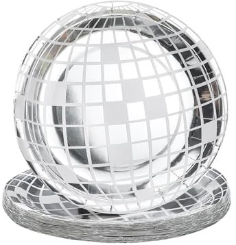 NAUZE Disco-Teller, glänzend, 70er-Jahre, Disco-Party, Tischzubehör, Junggesellinnenabschied, Dekorationen für Damen, Herren, Picknick, Wiedervereinigung, Party, 20 Stück