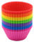 TOKSEO 28 moldes redondos de silicona para magdalenas, 7 colores, antiadherentes, redondos, reutilizables, recubiertos de silicona, para tartas, pudín, tartas